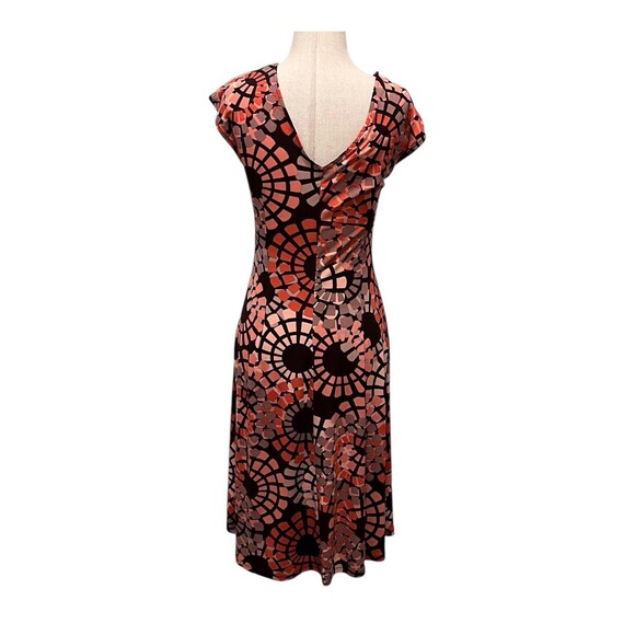 Lady Hathaway Dress Women Size 4 Pink Brown Twist Front Geometric Print Stretch - Picture 5 of 8